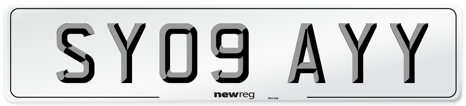 SY09 AYY Number Plate from New Reg